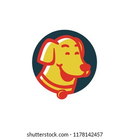 Happy Dogs Circle Head Retro Color Style