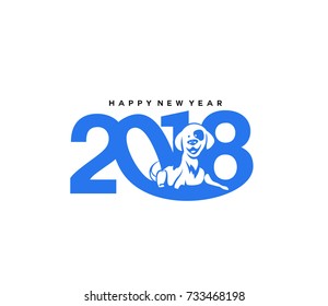 Happy dogs year, hand drawn, zodiac, chinese, 2018, celebration, vector illustration