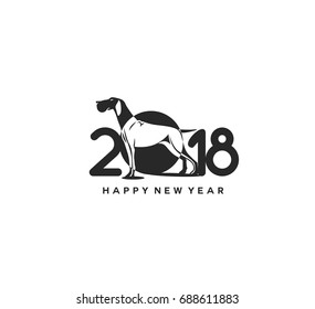 Happy dogs year icon, china, malaysia, festival, white background, zodiac, vector illustration
