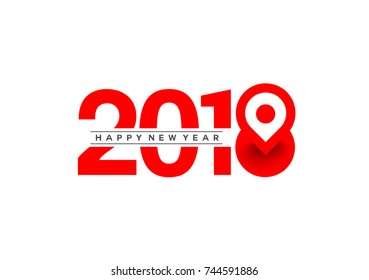Happy dogs year text, 2018, new year, celebration, happiness, vector illustration