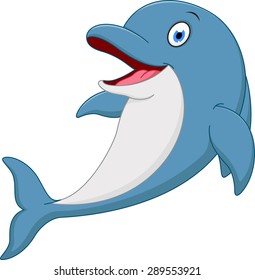 Happy dolphin cartoon