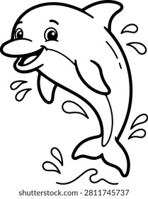 Happy dolphin playing in
