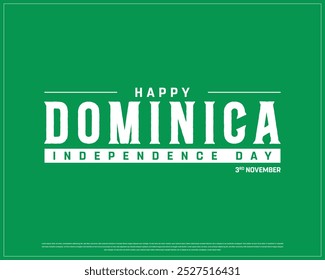 Happy Dominica Independence Day Design on a dark background, Independence Day of Dominica with flag, Vector illustration of Dominica Independence Day on white background, Editable vector Design