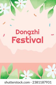 Happy Dongzhi festival background. Translate: Dongzhi festival celebration. Winter Solstice Festival. December 22. Cartoon Vector illustration template for Poster, Banner, Greeting, Card, Flyer, Post.