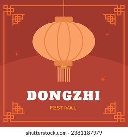 Happy Dongzhi festival background. Translate: Dongzhi festival celebration. Winter Solstice Festival. December 22. Cartoon Vector illustration template for Poster, Banner, Greeting, Card, Flyer, Post.