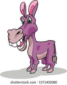 Happy Donkey Cartoon Vector Illustration