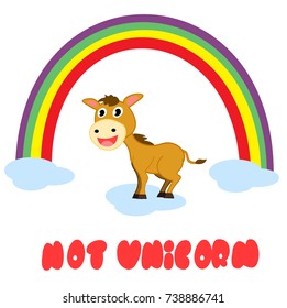 happy donkey. vector cartoon illustration