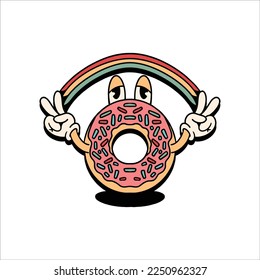 happy donuts cartoon vector design