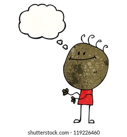 Happy Doodle Mann mit Sprachblase