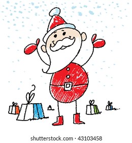 Happy doodle Santa
