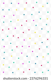 Happy Dot Celebra El Fondo Vector Transparente. Fondo de Navidad. Fondo del Carnaval de Polka. Invitación a volar en Ronda Arcoiris.