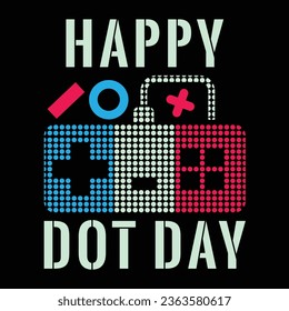 Happy Dot Day T-shirt Polka Dot Gamers Boy Game Controller Colourful