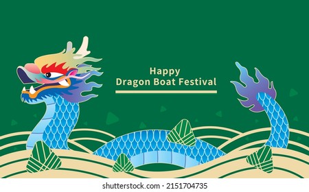 Happy Dragon Boat Festival Background Template Dragon Boat Zongzi