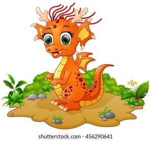 Happy dragon cartoon