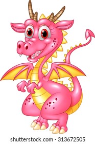 Happy dragon isolated on transparent background