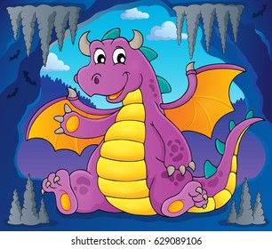 Happy dragon topic image 6 - eps10 vector illustration.