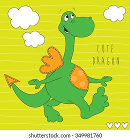 happy dragon vector illustration