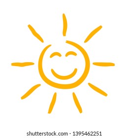Happy drawn sun sign icons - for stock