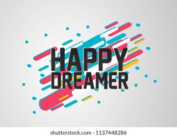 happy dreamer, beautiful greeting card background or banner with sport theme. vector