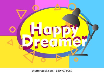 happy dreamer, beautiful greeting card background or template banner with education theme. vector design illustration