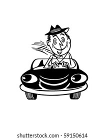 Happy Driver 3 - Retro Clip Art