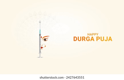 Happy Druga Puja Festival Design for banner. Druga Puja creative ads, India Festival.