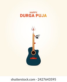Happy Druga Puja Festival Design for banner. Druga Puja creative ads, India Festival.