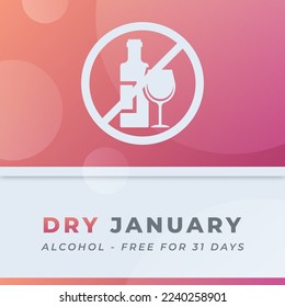 Happy Dry January Day Celebration Vector Design Illustration for Background, Poster, Banner, Advertising, Greeting Card