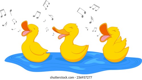 Happy duck singing 