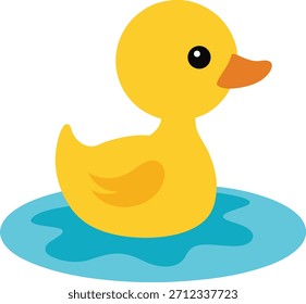 patinho feliz nadando em uma poça