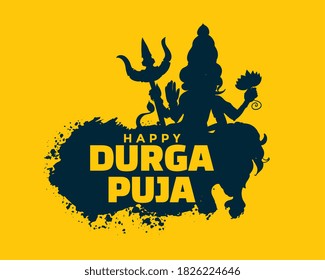 happy durga pooja festival card design vector