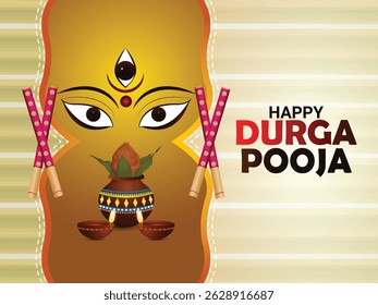 Happy durga pooja greeting card