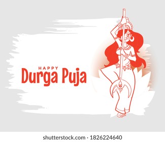 happy durga pooja navratri festival card design