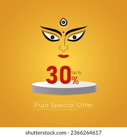 happy durga puja background durga puja festival sale poster, banner design