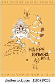 Happy Durga Puja Background Goddess Durga