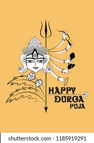 Happy Durga Puja Background Goddess Durga