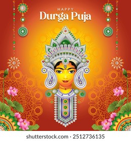 Happy Durga fundo Puja. ilustração vetorial