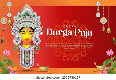 Happy Durga Puja background. vector illustration