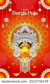 Feliz Durga Puja de fondo. Ilustración vectorial