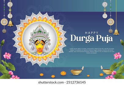 Happy Durga fundo Puja. ilustração vetorial