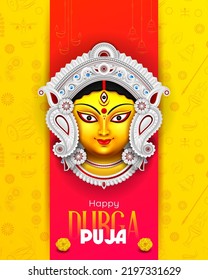 feliz durga puja anuncios creativos y publicación en medios sociales diseño de pancartas