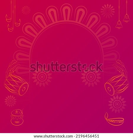 happy durga puja creative ads goddess durga face illustration post template design