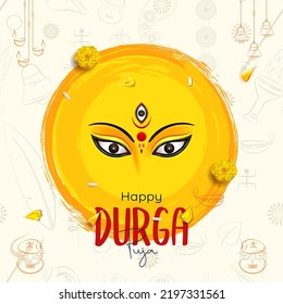 happy durga puja creative social media post template design