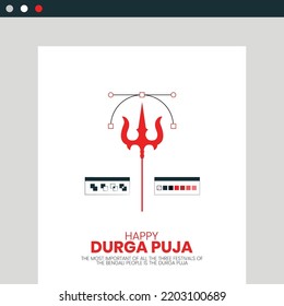 Happy Durga puja Designer Concept. Durga face. happy Navratri. Graphic design, creative idea