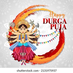 Happy Durga Puja Veranstaltungstage Illustration