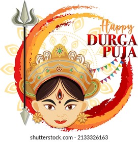 Happy Durga Puja event day illustration