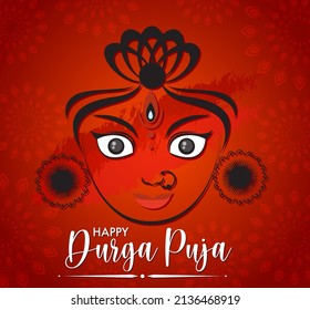 Happy Durga Puja event day illustration