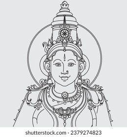Happy Durga Puja. Durga Face illustrations. 