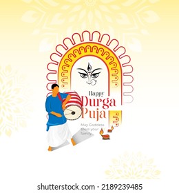 Happy Durga Puja Festival Background Design Template