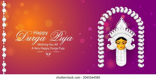 Festival Happu Durga Puja - India de fondo de vacaciones. Ilustración del vector